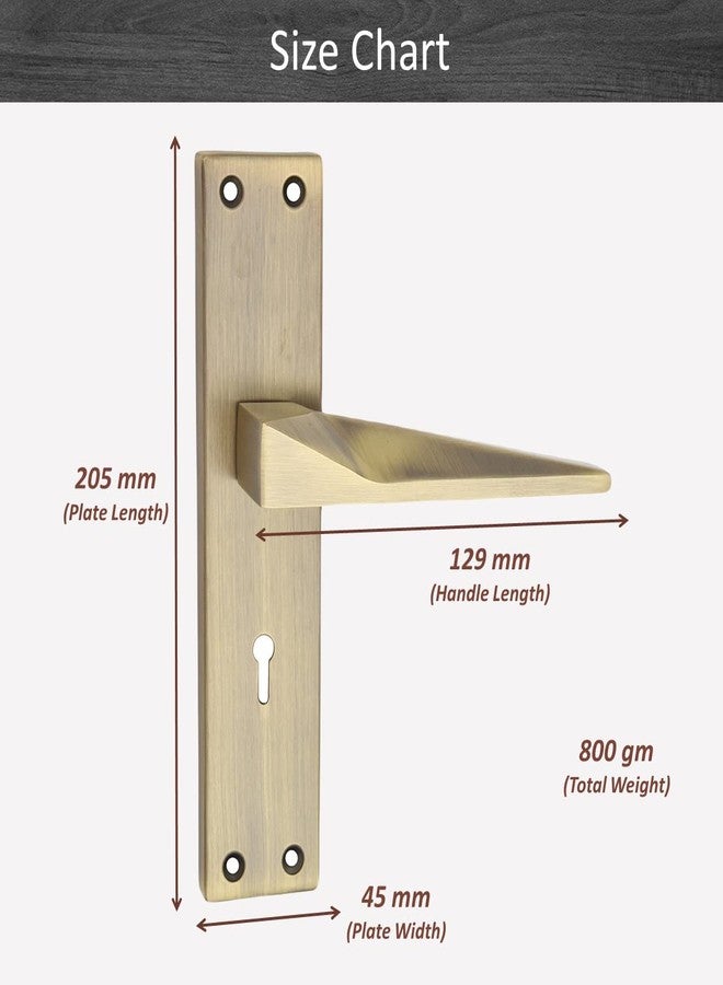 Atom Heavy Duty Mortise Door Lock for Bedroom, Living Room, Main Door, Brass Antique Finish | 3 Keys | 6 Lever Double Stage Lockset for House Hotel Office(802KY) - Image 3